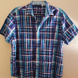 Robert Graham Plaid Short-sleeve Shirt 3XL VGC